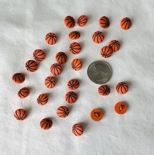 Dress It Up Jesse James Basketball Shank Buttons Lot Of 29, No Package