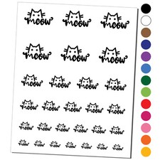 Shy Peeking Cat Meow Temporary Tattoo Water Resistant Fake Body Art Set
