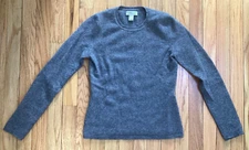 🍒 Adrienne Vittadini 100% 2-Ply Cashmere Sweater Charcoal Gray Small 🍒