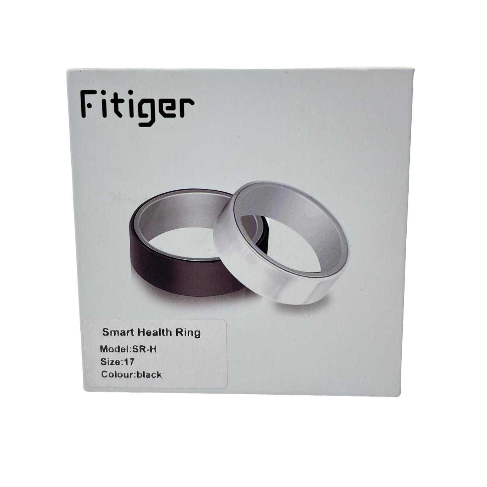 Fitiger SRH Black Waterproof Smart Health Fitness Tracker Ring Size 17