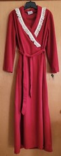 NWT Vintage JCPenney Red Velour Belted Robe Dressing Gown Lace Trim Size Medium