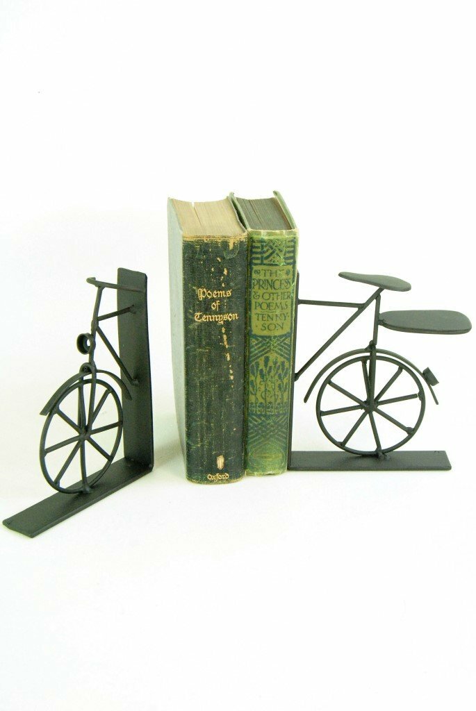 Bookends Bicycle Bike Quirky Rustic Black Metal vintage design Bookend