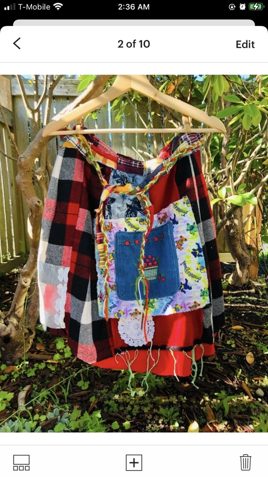 Poncho envolvente falda reciclada lana cachemir algodón encaje un bolsillo envío gratuito Foto 2 de 4