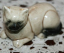 VTG Hand Painted Ceramic Siamese Cat MCM Figurine