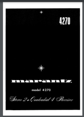 Marantz 4270 Stereo 2 + Quadradial 4 Receiver Service manual 49 pages comb bound