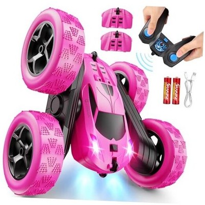 RC Cars Remote Control Car for Girls, 2.4 GHZ Double Sided RC Stunt Car Rose