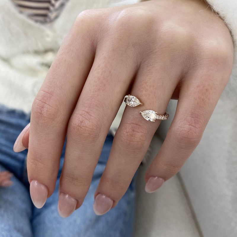 1.1ct TCW Ring Rose Gold 14K Lab-Grown Diamond F/VS GGL
