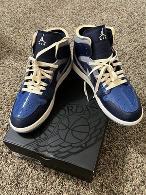 Size 11 - AIR JORDAN 1 MID SE CRAFT Obsidian/White-French Blue. Brand New $150
