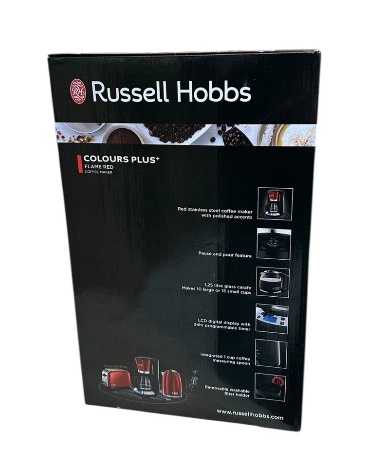 Russell Hobbs Colours Plus+ Kaffeemaschine Flame Red Filterkaffeemaschine rot - Bild 3 von 4