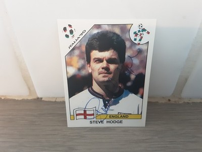 ENGLAND - STEVE HODGE handsignierte unbenutzte Italia 90 Fußball Aufkleber 