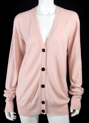 JIL SANDER $1,750 NWT Confetti Pink Superfine Cashmere Cardigan Sweater 38
