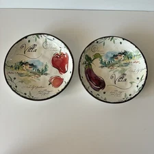Julie Paton Villa Pasta Soup Bowls Set 2 Certified International Dash of That