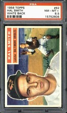 1956 Topps #62 Hal Smith White Back - PSA 8.5