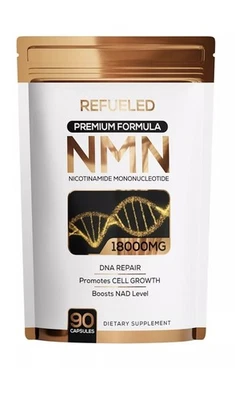 REFUELED NMN + Resveratrol Premium Anti-aging Supplement 90 Capsules 2250mg