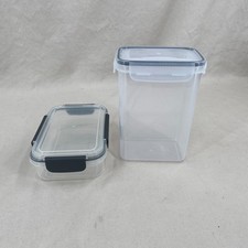 Food Storage Container Rectangular Plastic Lot of 2 Snap Lid 2 L 4 cup