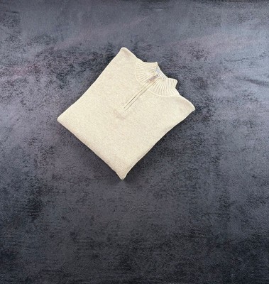 Eddie Bauer Pullover beige Reißverschlusskragen Größe L - HWM81-303