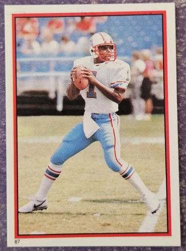 1985 Topps Football #87 Warren Moon Rookie Sticker Houston Oilers! HOF!