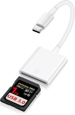 SD Memory Card Reader USB C for iPhone 16 Pro Max/16e/16Pro/16/15 White
