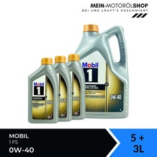 Mobil 1 FS 0W-40 VW Porsche Mercedes MB BMW LL 01 Motoröl 5+3 Liter = 8 Liter Mobil 1 FS 0W-40 VW Porsche Mercedes MB BMW LL 01 Motoröl 5+3 Liter = 8 Liter