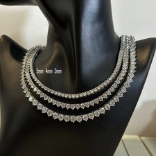 Real VVS MOISSANITE Tennis Necklace Chain S92...