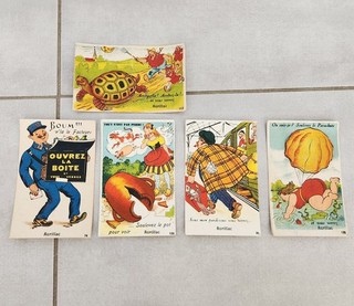 CPA lot de 5 cartes postales anciennes à système AURILLAC illustrées année 30