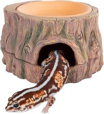 3 in 1 Reptile Hide Cave with Detachable Base  Humidity Dish, Essential Tank...