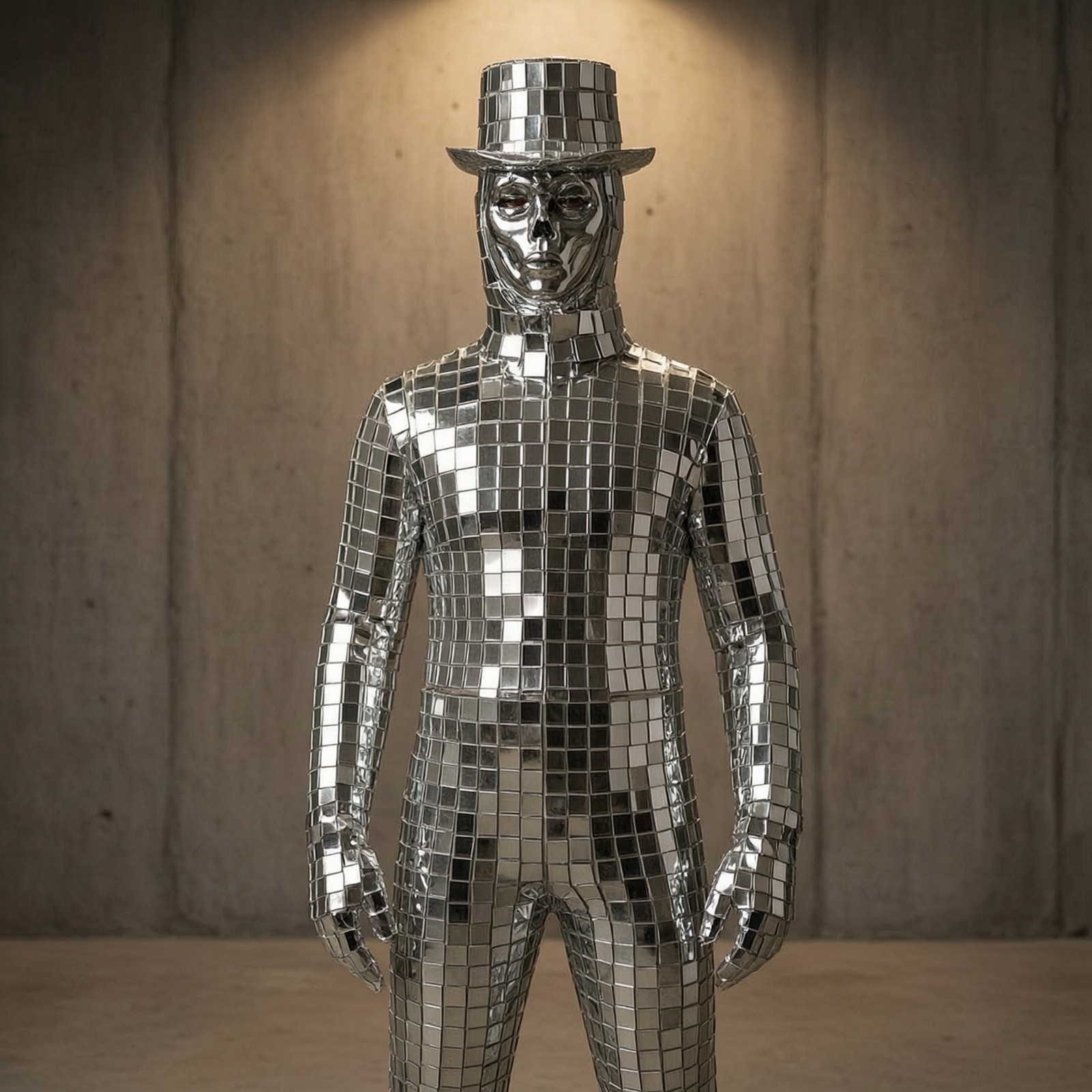 Performance Costume with Mask Mirrored Performance Bodysuit Shiny for Performers image 5