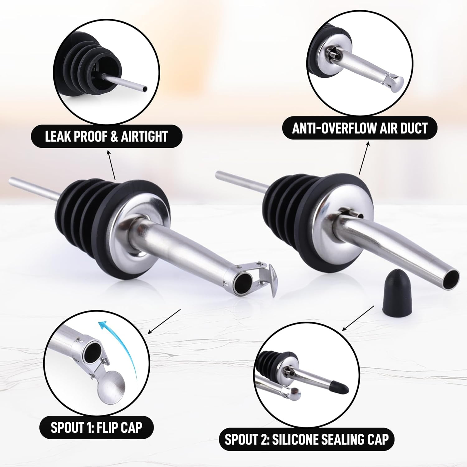 Zulay Kitchen 17Oz Olive Oil Dispenser Bottle – Glass Oil Cruet with Spout, Funn