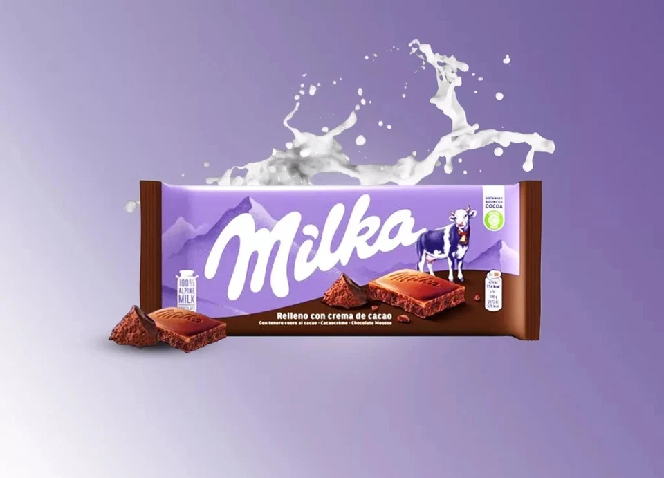 Milka Chocolate Bars 90g – Mixed Flavours – 10 Pack – Alpine Milk - Image 2 of 4