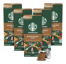 Starbucks Coffee Pods by Nespresso 50 Capsules Single Serve Medium/Dark Roasts