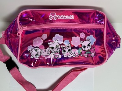 Tokidoki Festival Exclusive Cherry Blossom Cats Iridescent Pink Vinyl Fanny Pack