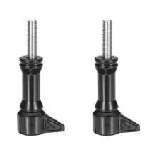 2 Pcs Aluminum Thumbscrew, Long Thumbscrew with Cap One-Side, Black