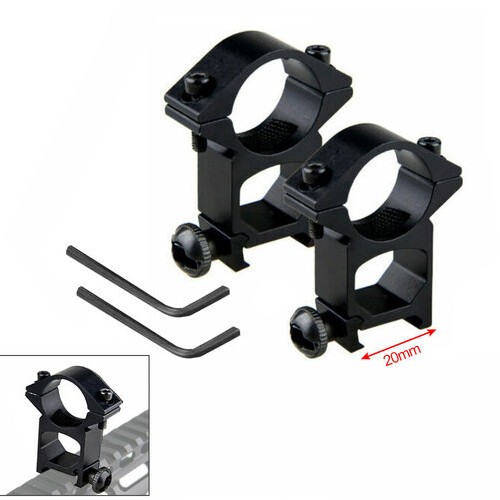 Set Di 2 Anelli Portaottica In Alluminio 6061, Diametro 25.4mm, Con Attacco A Sgancio Rapido Per Binari Picatinny 20mm. Robusti E Stabili.