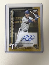Topps Gilded Collection Gold Autograph Evan Carter Texas Rangers CGA-EC /75