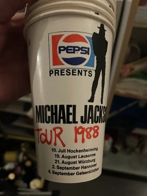 5 x Michael Jackson Bad Tour 1988 - 0,3l Papp-Becher 