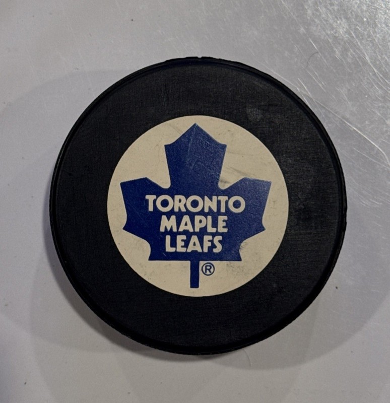 Vintage Toronto Maple Leafs Hockey Puck NHL Trench Mfg John Ziegler Jr. - Canada