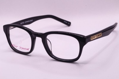 NEW BETSEY JOHNSON SNAP BLACK AUTHENTIC DESIGNER FRAMES EYEGLASSES 46-22