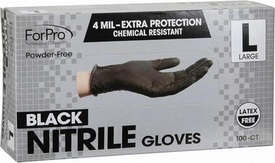 ForPro Disposable Nitrile Gloves, Chemical Resistant, Powder-Free, Latex-Free, N
