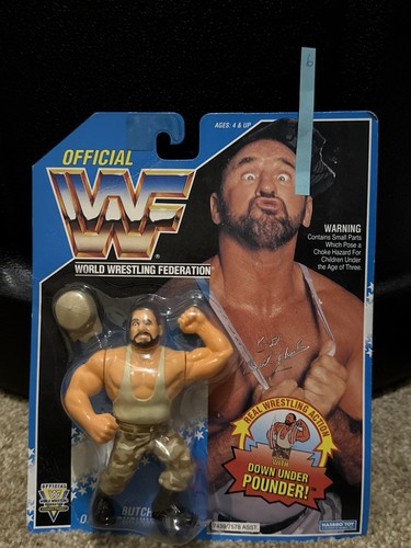 WWF wwe Vintage Wrestler Blue Card BUSHWACKER BUTC...