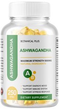 ASHWAGANDHA 5000MG - 250 SOFTGELS HIGH STRENGTH STRESS FATIGUE ANXIETY RELIEF