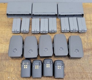 Mixed Lot of DJI Batteries and Charging Hubs: BWX161 2250 FB2 3850 MB1 1480