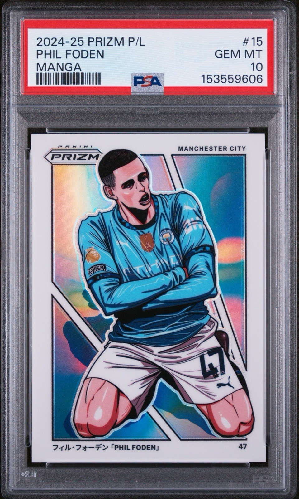 2024-25 Prizm Premier League Phil Foden MANGA PSA 10! Man City England PSA 10