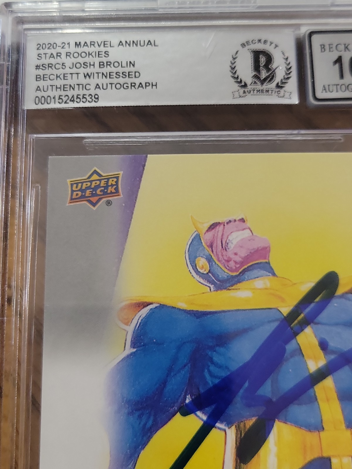 2020-21 Marvel Annual Star Rookies Thanos Josh Brolin auto Beckett Authentic 10 view 3