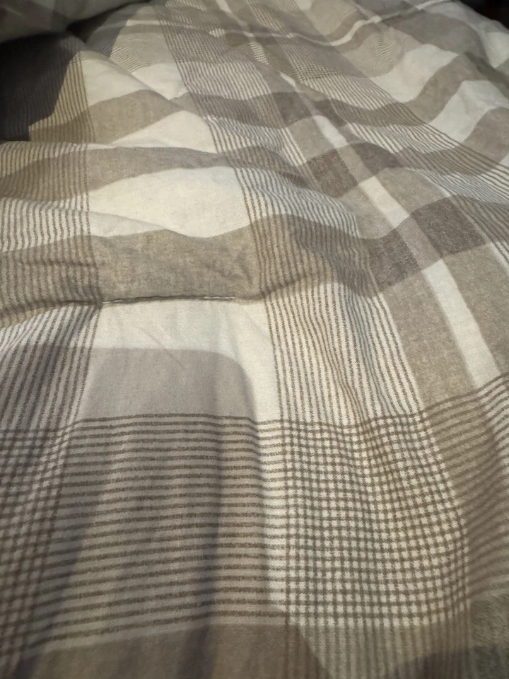 Tommy Hilfiger Cama Queen Extendida/Edredón Relleno Cuadros Neutrales-+ 2 Fundas de Almohada Foto 4 de 4