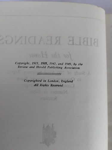 Bible Readings For The Home 1951 Hardcover Review & Herald SDA - Imagen 8 de 11