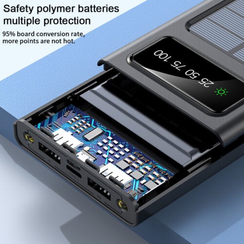 Solar Power Bank 900000mAh Tragbar Externer Batterie Ladegerat Fur Alle Handy DE - Bild 8 von 9