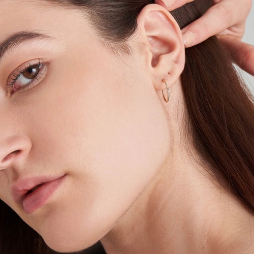 Ania Haie 14kt Gold Mini Hoop Stud Earrings - Picture 2 of 6