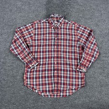 Brooks Brothers Shirt Mens Medium Red Blue Plaid Button Down Long Sleeve Cotton