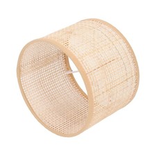 Rattan Lamp Shade, Vintage Woven Design Hanging Light Cover Rustic Style Pend...