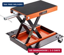 VEVOR Motorcycle Lift 1100lbs ATV Scissor Lift Jack with Dolly & Hand Crank | Ga